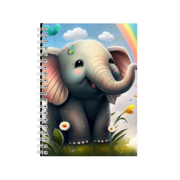 Baby Elephant Whimsical Art Notebook Faith Gift Idea A4 Notepad Pad 80