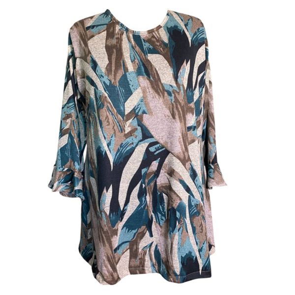 Plus Size Winter Top with Flounce Sleeve