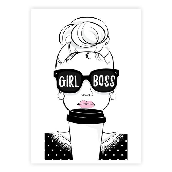 Girl Boss Illustration - A1 Poster