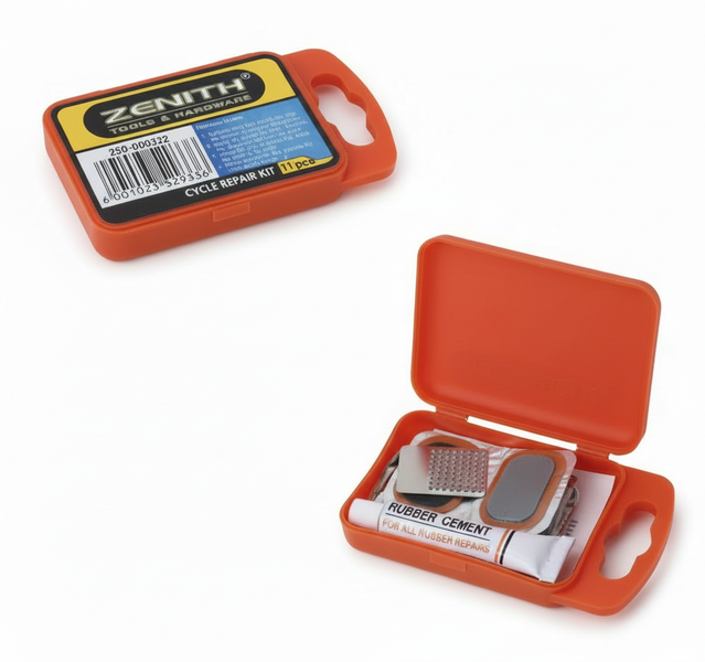 Zenith Bicycle Repair Kit 11 Piece Tool Set in Plastic Box - 2 Pack