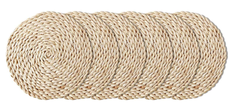 Round Woven Grass Placemats - Set of 6