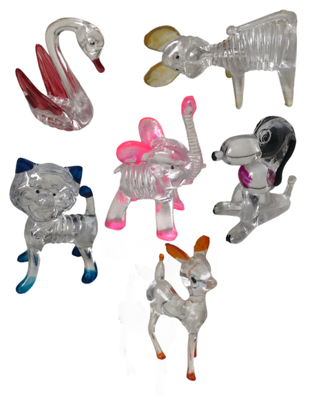 Crystal Animal Toy Figurine Set of 6