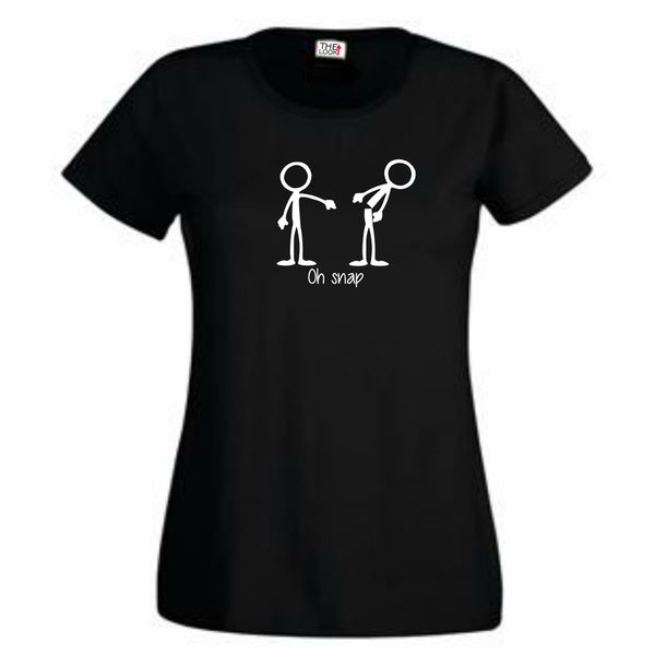 Think Out Loud Women "Oh Snap" Short Sleeve Tshirt Black