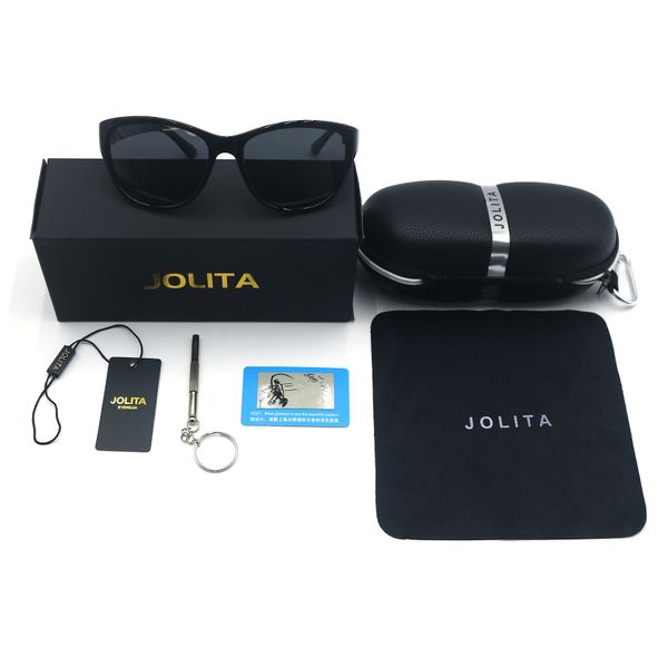 Jolita A572 Oval Frame Women's Polarized Sunglasses - Black Tac Lenses