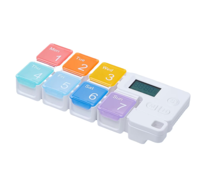 7-Day Pill Organiser, 4 Reminder Alarms, Loud Alert Tones