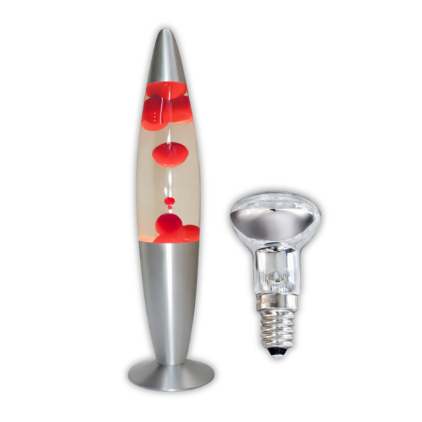 Brightstar TL108 Red &amp; Clear Lava Lamp with Spare 20W Lava Lamp Bulb