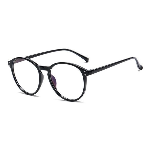 Black Retro Round Clear Lens Glasses , 1 Pair