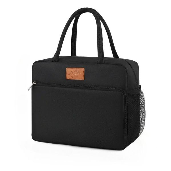 Solid Color Lunch Bag with Aluminum Foil Interior Zipper Closure