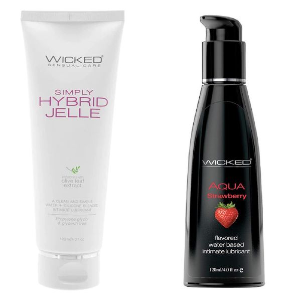 Wicked Adult Sensual Simply Hybrid Jelle w Aqua Strawberry Lube Lubricant