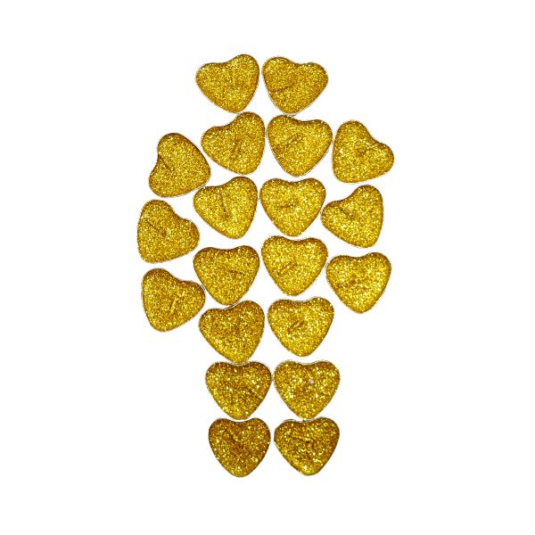 Set of 20 - Heart Shaped Tea Light Candles