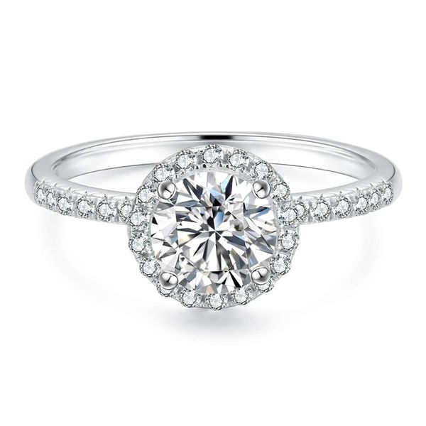 Colton James Premium 1.0ct Moissanite Engagement Ring - Round Cut Halo
