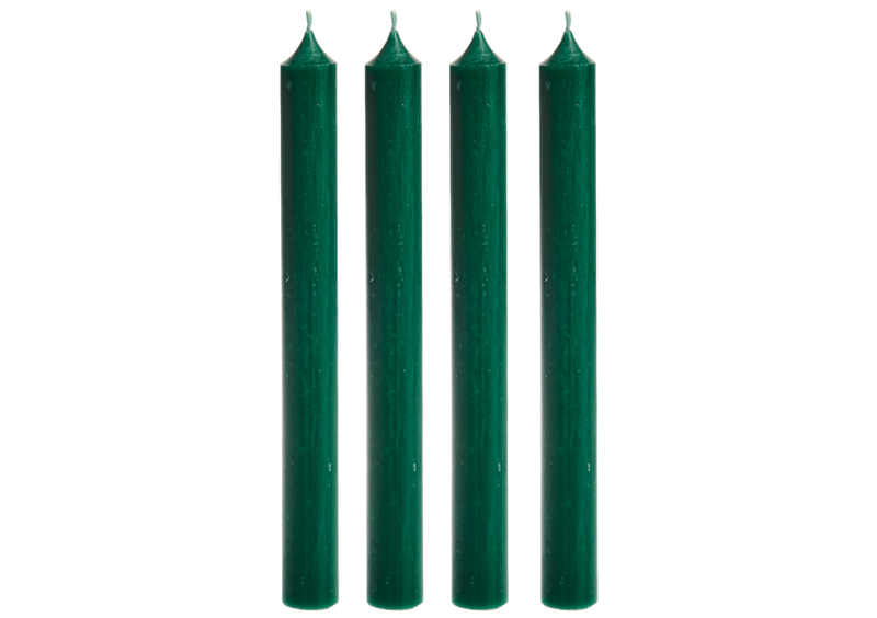 Dinner Candles - Dark Green - 4 Pack