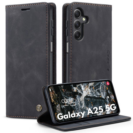 Retro Flip Case Compatible with Galaxy A25 5G Leather Wallet Cover Image