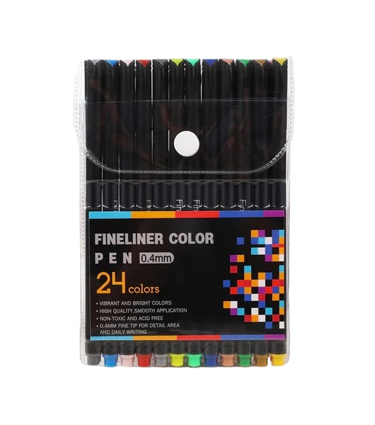 Fineliner Color Pens - 24pack 0.4mm