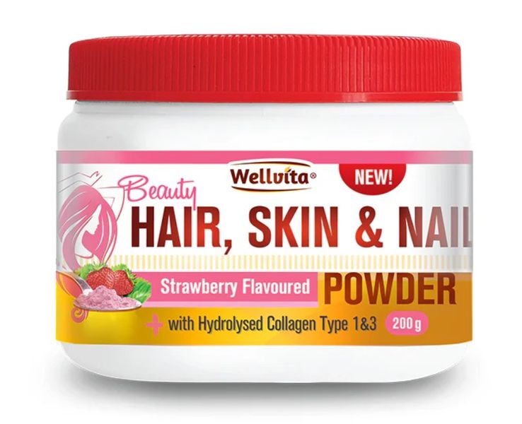 Wellvita Hair, Skin &amp; Nails Powder with Hydrolised Collagen 200g