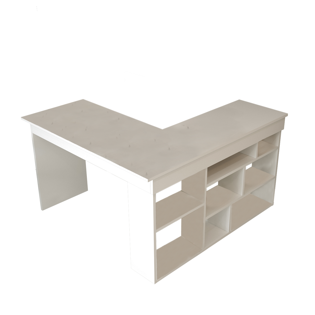 Yurupa Work Study Home L-shaped Desk with Open Shelves Storage