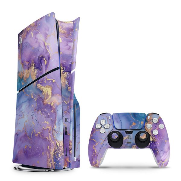 Decal Skin Compatible with PS5 Slim (Disc) - Abstract Purple Marble (Decal Only)