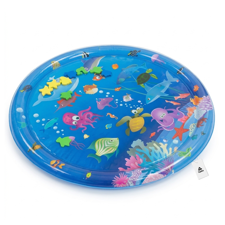 Topika Inflatable Tummy Time Water Mat Baby & Ocean Pattern, 100cm Image
