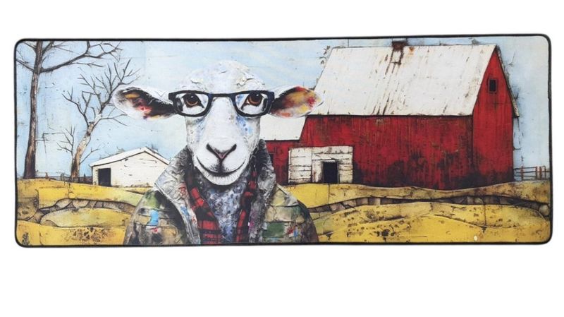 Versatile Desk/Kitchen/Bar Mat - Love to read Sheep on Farm