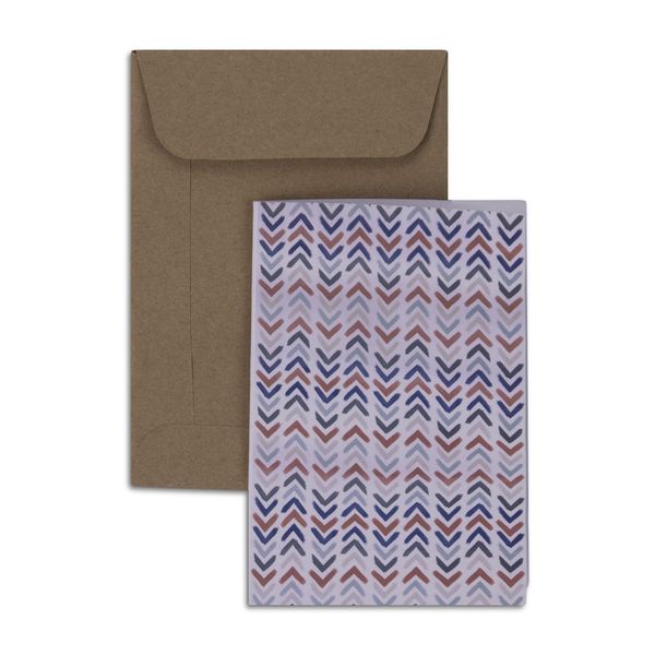 Greeting Cards - Chevron Design - Multicoloured - Pack of 5