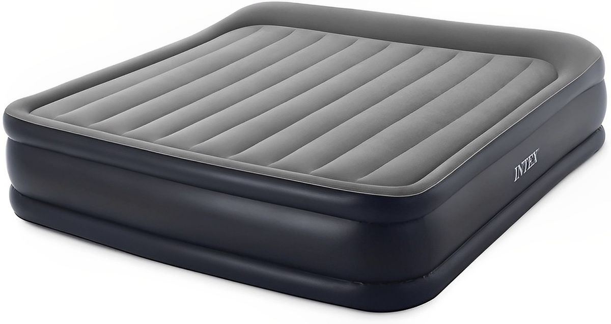 Grey Intex Delux Dura Beam Plus Pillow Rest Queen Airbed With Pump 