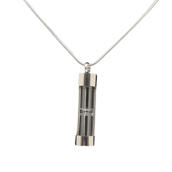 Hourglass Pendant and Chain- Stainless Steel Cremation Jewellery