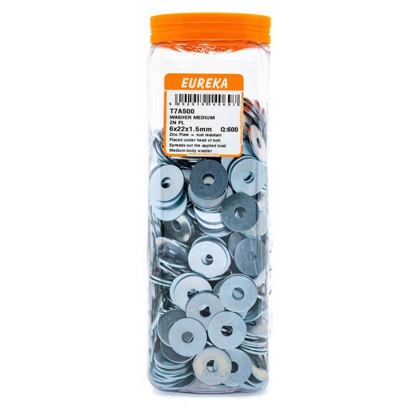 EUREKA Medium Body Washer Zinc Plated 6 x 22 x 1.5mm Q:600 T7A500