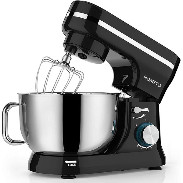 HOMTTO 1000W 4.5L Kitchen Machien Stand Mixer - 8-Speed, Bowl with Handle
