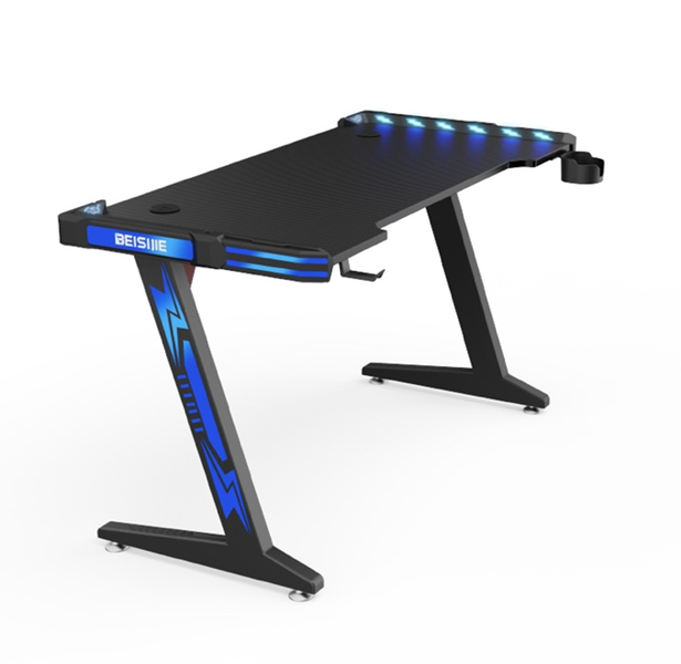 Pro Gamer Gaming Desk / Table With Mouse Pad With Color Lights