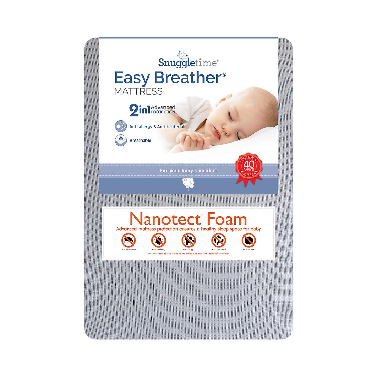Snuggletime Nanotect Easy Breather Mattress Large Camp Cot