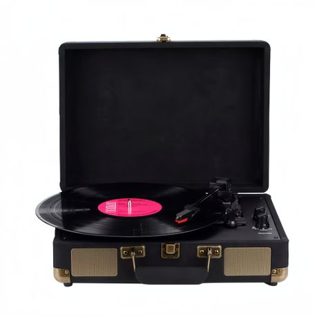 Record Player 3 Speed Portable Suitcase Vinyl Record Player Retro Player Image
