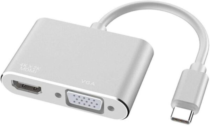 Type C male to HDMI and VGA female Adapter Cable