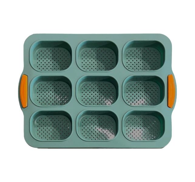 9 Cavity Silicone Cake Baking Pan Mould - Green
