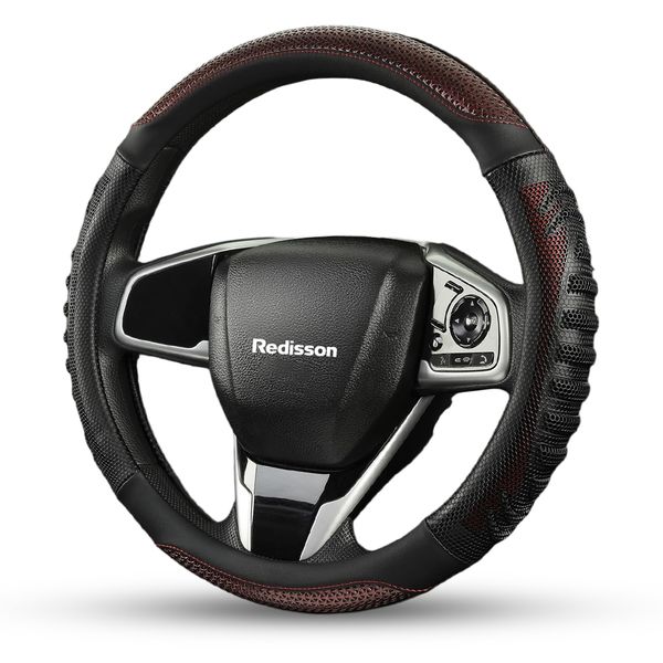 Steering Wheel Cover, Universal 38.1cm, heavy-duty microfiber leather