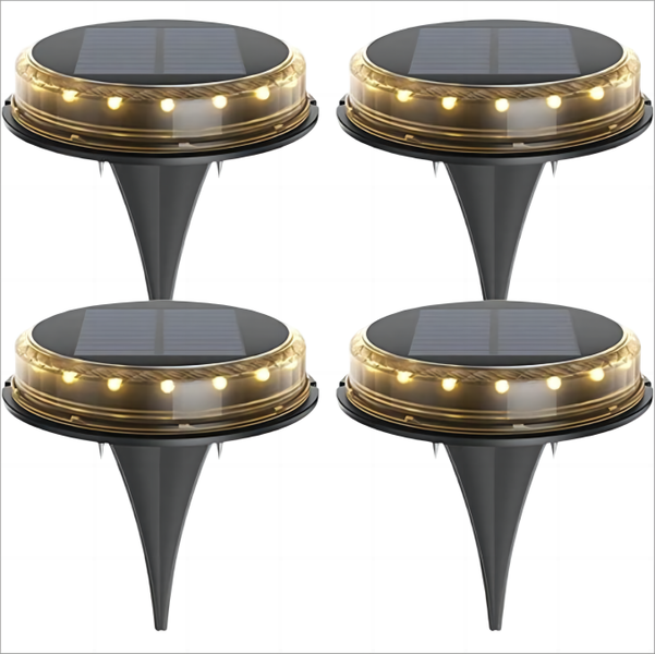 Solar in-Ground Light, Seven-Color Waterproof, 4-pack