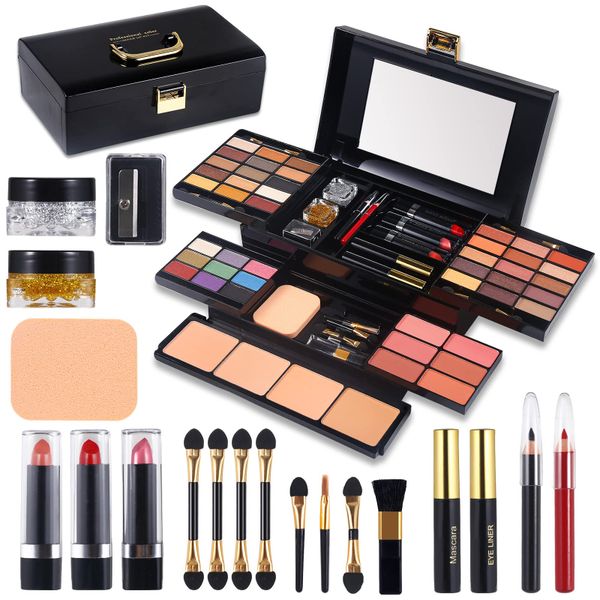 Your All-in-One Glam Kit! 39-Color Eyeshadow Palette with Lips, Blush