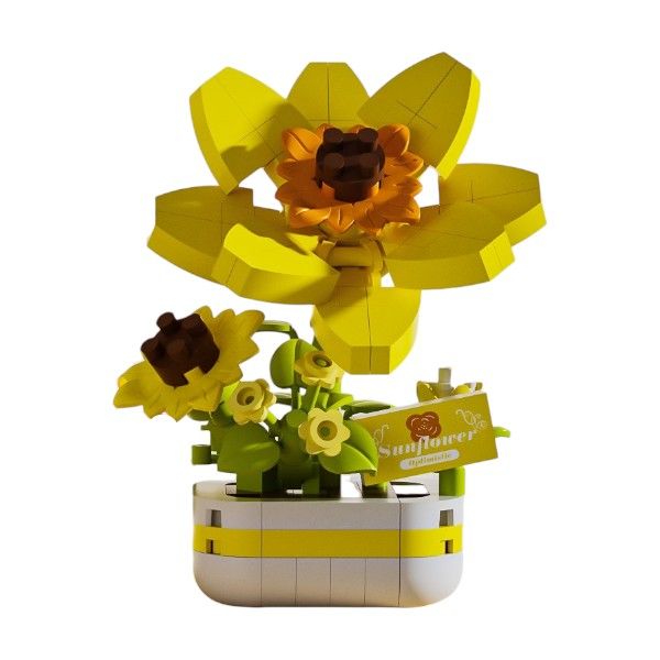 199 Pieces Garden Sunflower Building Blocks - Yellow/Green