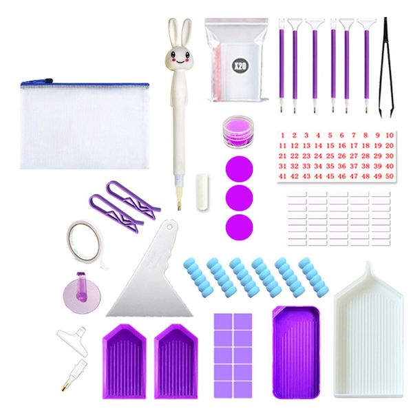 Diy Painting New Diamond Point Pen Quick Pasting Tool Set Purple