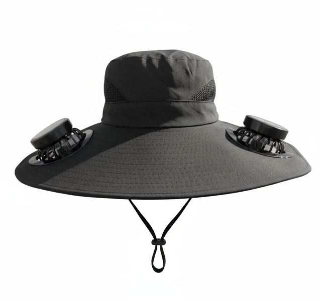Outdoor Solar-Powered Fan Hat - Solar Fan Sun Hat with USB Charge