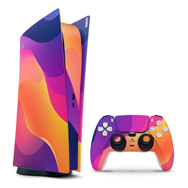 Decal Skin Compatible with PS5 Digital - Vibrant Sunset Waves (Decal Only)