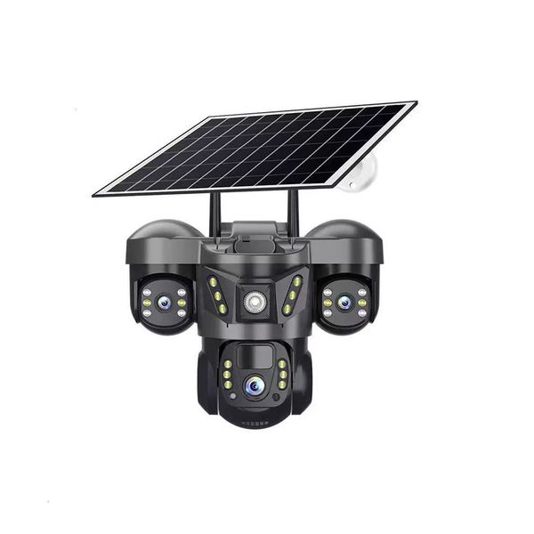 V380 Pro Solar Security 4G Camera: 12MP, 3 Lenses, Night Vision