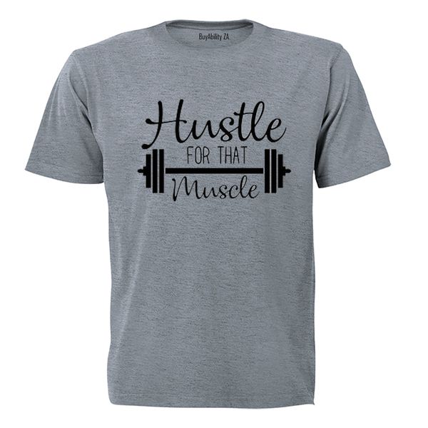Hustle for that Muscle! - Mens - T-Shirt - White