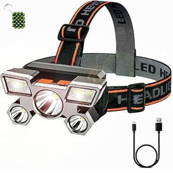 5-Core High Lumens Rechargeable Headlight And A Keyholder