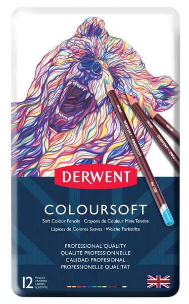 Derwent Coloursoft Pencils - Tin of 12