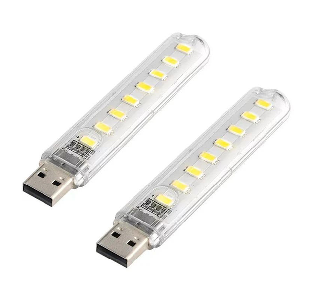 Portable USB 8 LED Light - 2 Piece
