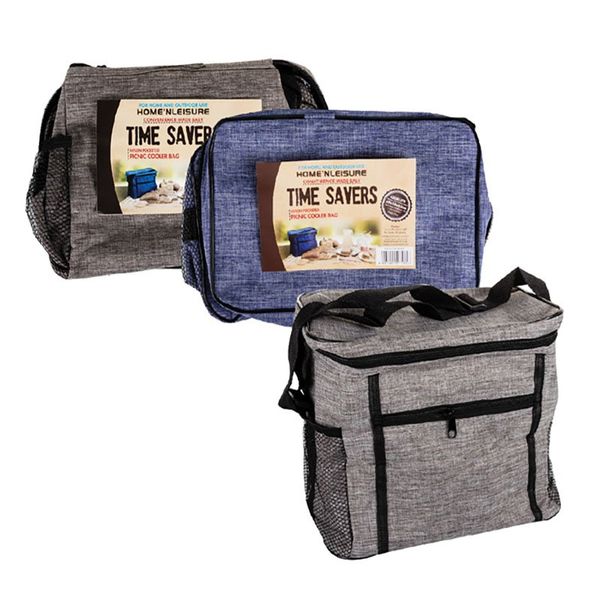 Bulk Pack x 3 Cooler Bag With Pocket &amp; Straps - 27x18x23cm