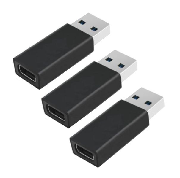 USB 3.0 Type-A Male to USB Type-C Female Adapter - 3 Pieces