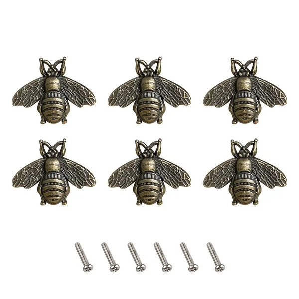 Tool DIY 6pcs Bee Cabinet Pulls Zinc Alloy Antique Drawer Handles (3cm)