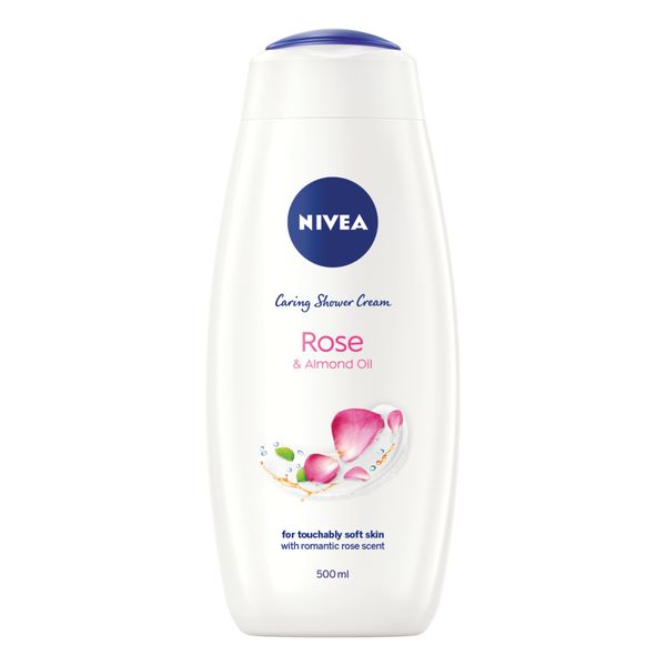 NIVEA Rose &amp; Almond Oil Caring Shower Cream Body Wash, 500ml
