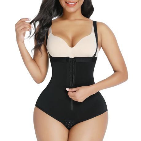 Corset Thong Body Shaper Sexy Thong High Waist Tummy Control Invisible  Shapewears,(BEIGE and black),2 PCS,S 